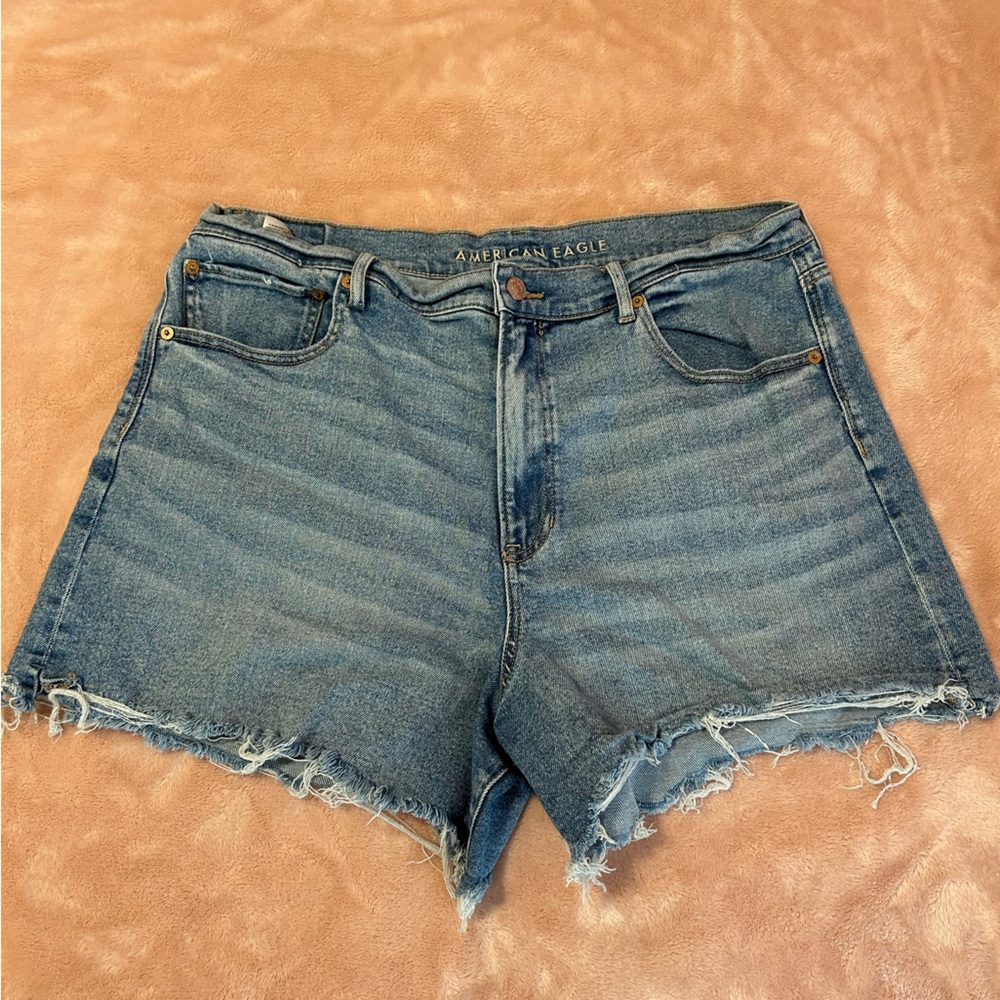 American Eagle Outfitters Blue Jean Shorts Distressed Cut-Off